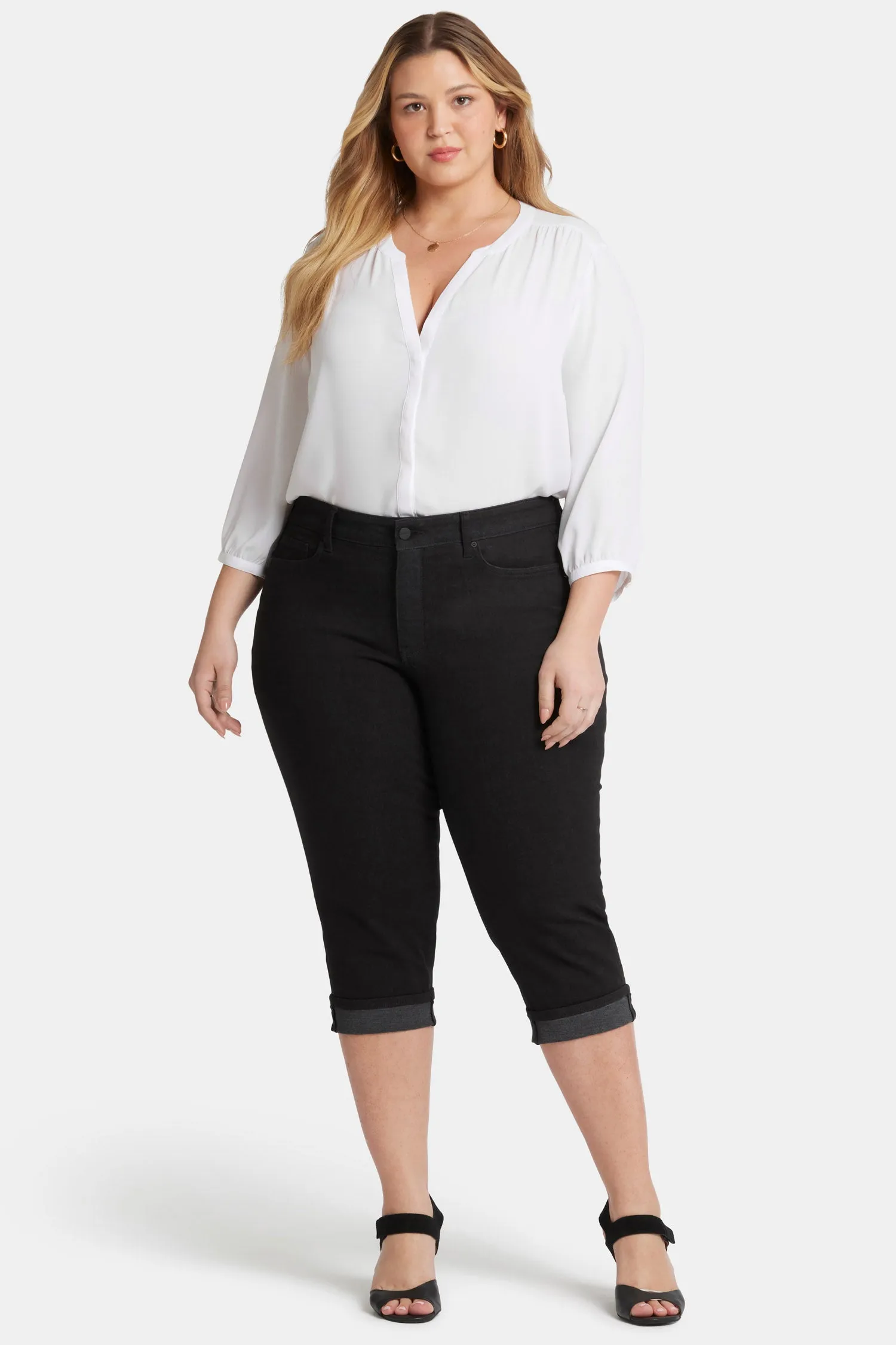 Marilyn Straight Crop Jeans In Plus Size - Black sold by NYDJ product image thumbnail 4