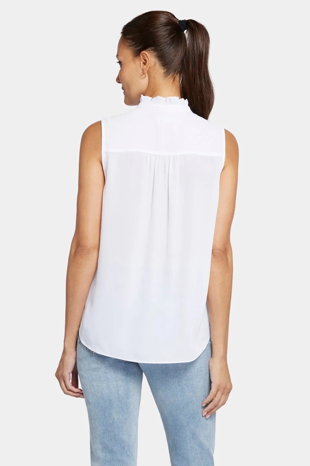 Sleeveless Ruffle Neck Blouse - Optic White sold by NYDJ product image thumbnail 2