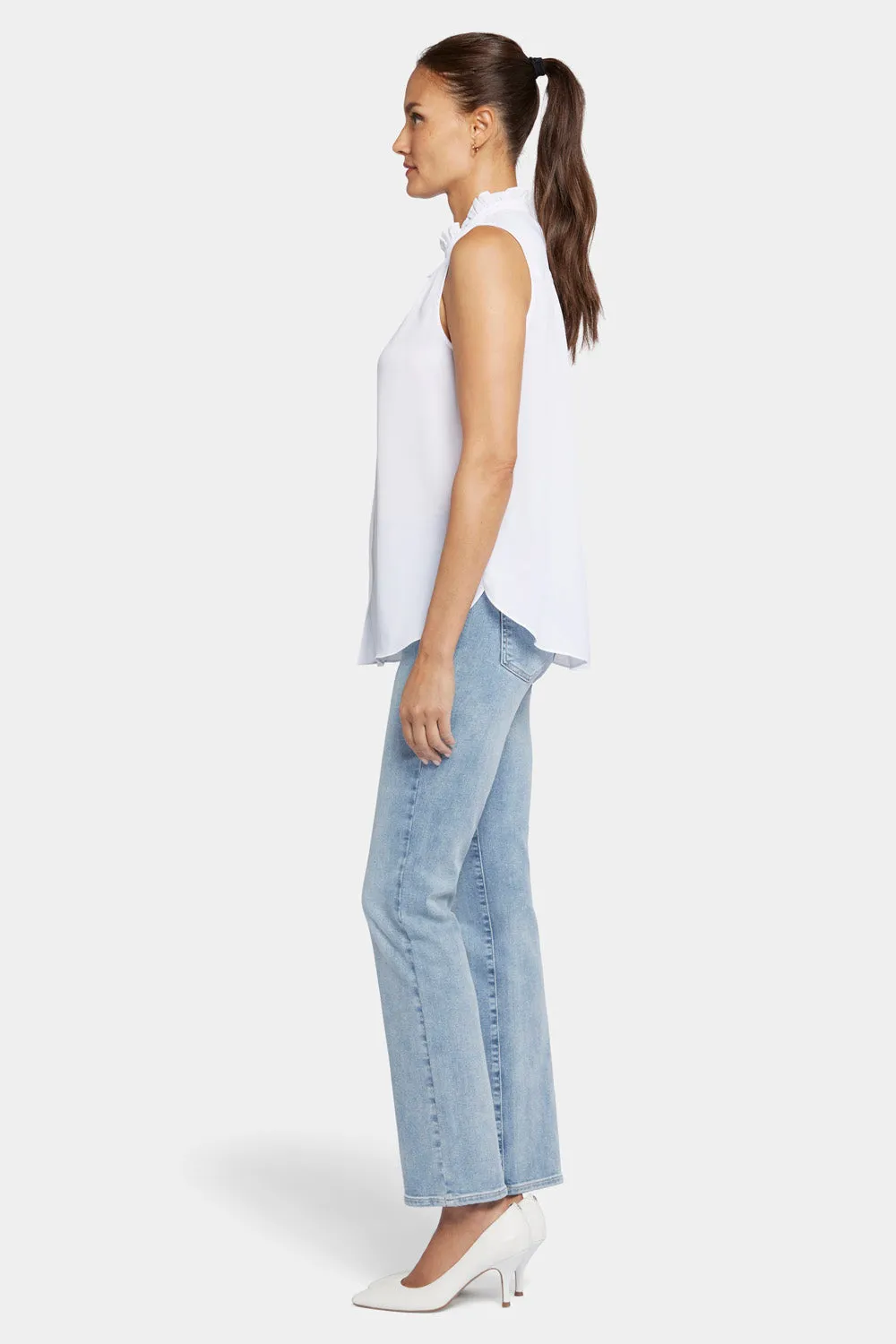 Sleeveless Ruffle Neck Blouse - Optic White sold by NYDJ product image thumbnail 3