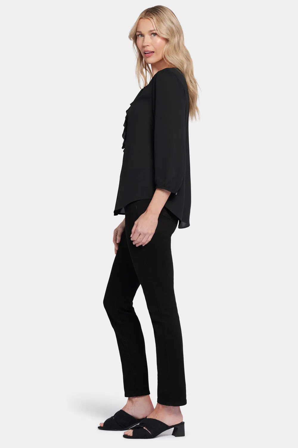 Flounce Front Blouse - Black sold by NYDJ product image thumbnail 3