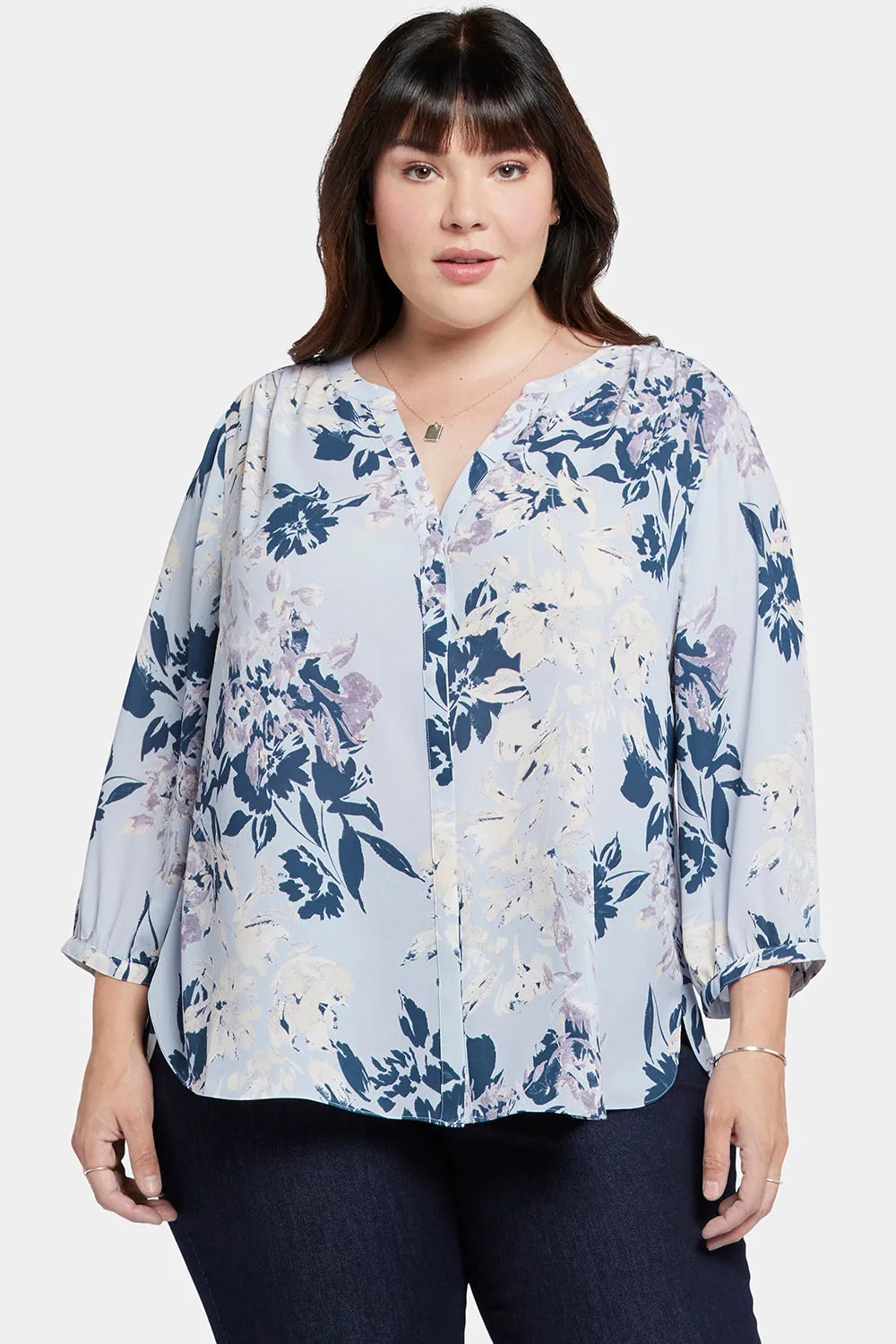 Pintuck Blouse In Plus Size - Valley Faire sold by NYDJ