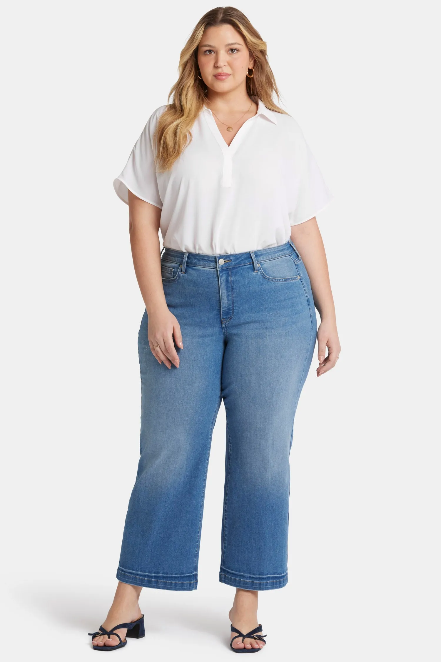 Teresa Wide Leg Ankle Jeans In Plus Size - Riviera Sky sold by NYDJ product image thumbnail 4