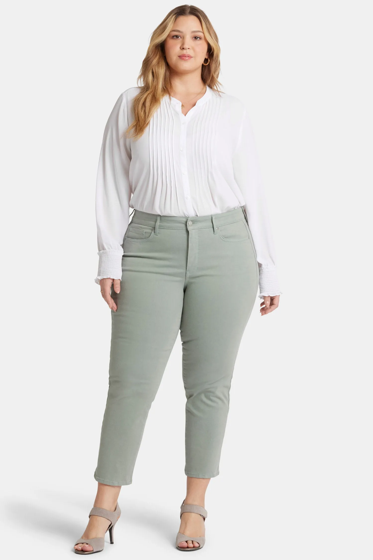 Marilyn Straight Ankle Jeans In Plus Size - Lily Pad sold by NYDJ