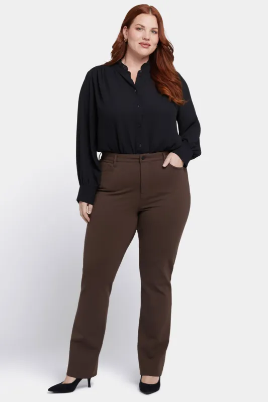 Marilyn Straight Pants In Plus Size - Coffee Bean sold by NYDJ