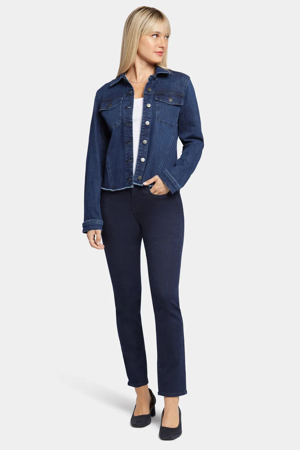 Frayed Hem Denim Jacket - Underground sold by NYDJ product image thumbnail 5