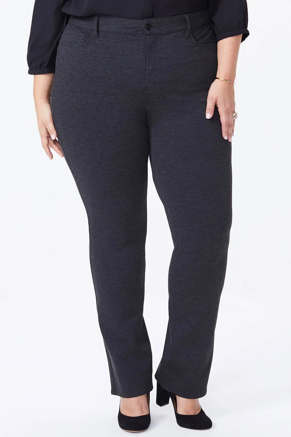 Marilyn Straight Pants In Plus Size - Charcoal Heathered sold by NYDJ product image thumbnail 2