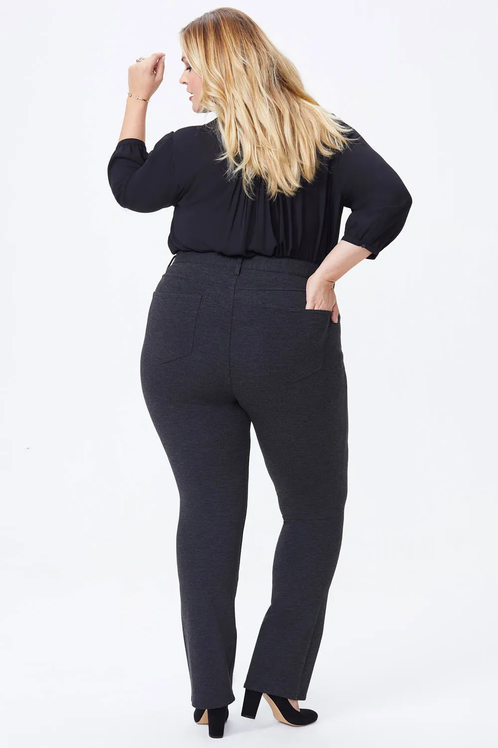 Marilyn Straight Pants In Plus Size - Charcoal Heathered sold by NYDJ product image thumbnail 3