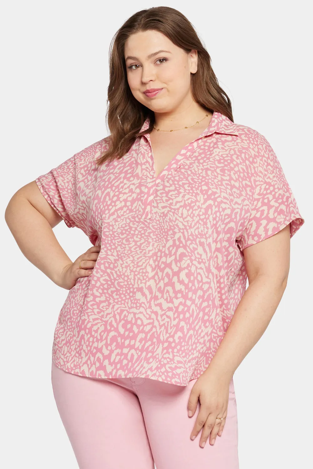 Becky Short Sleeved Blouse In Plus Size - Alana sold by NYDJ