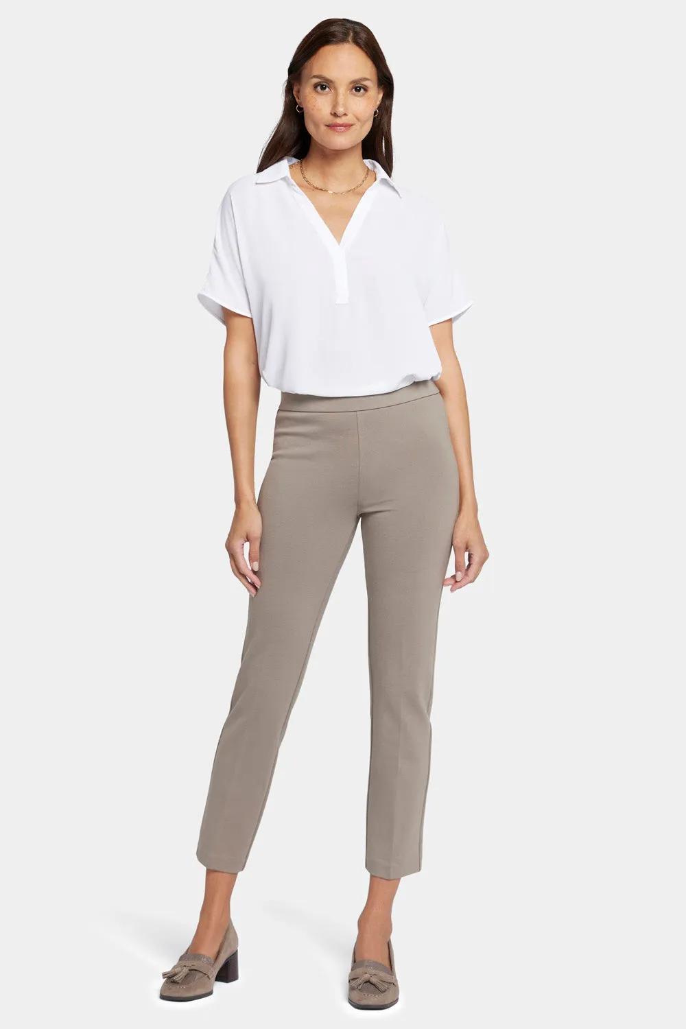 Pull-On Straight Ankle Trouser Pants - Saddlewood sold by NYDJ