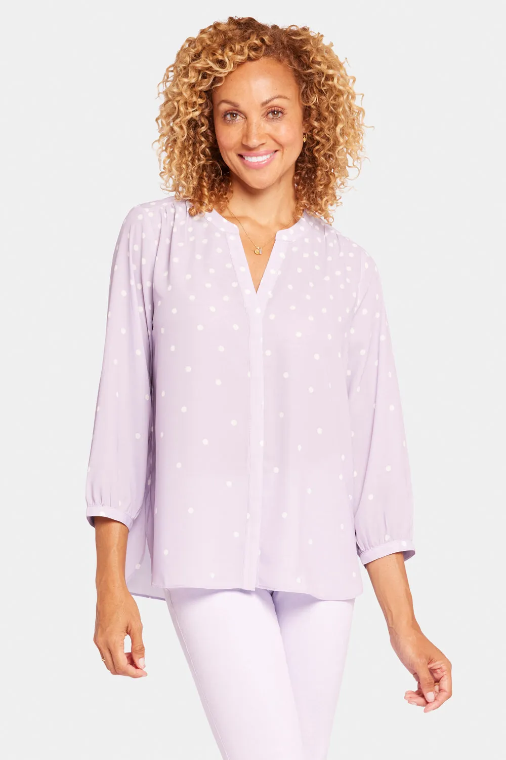 Pintuck Blouse - Fanciful Dots sold by NYDJ product image thumbnail 4