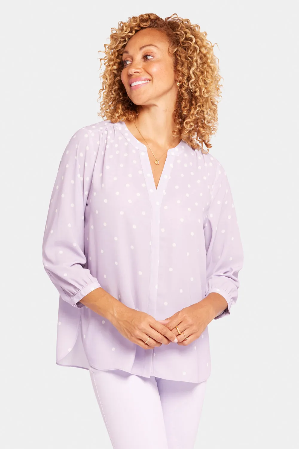 Pintuck Blouse - Fanciful Dots sold by NYDJ