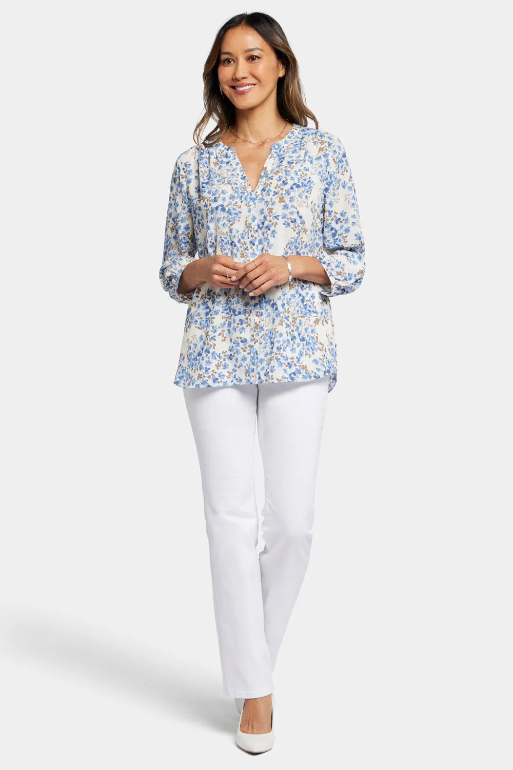 Pintuck Blouse - Blue Dahlia sold by NYDJ product image thumbnail 5