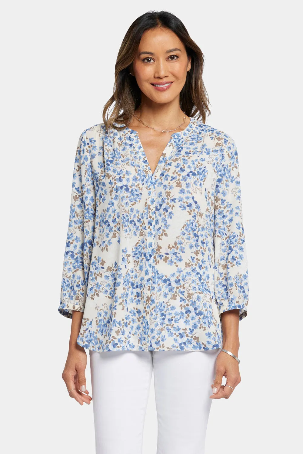 Pintuck Blouse - Blue Dahlia sold by NYDJ product image thumbnail 4