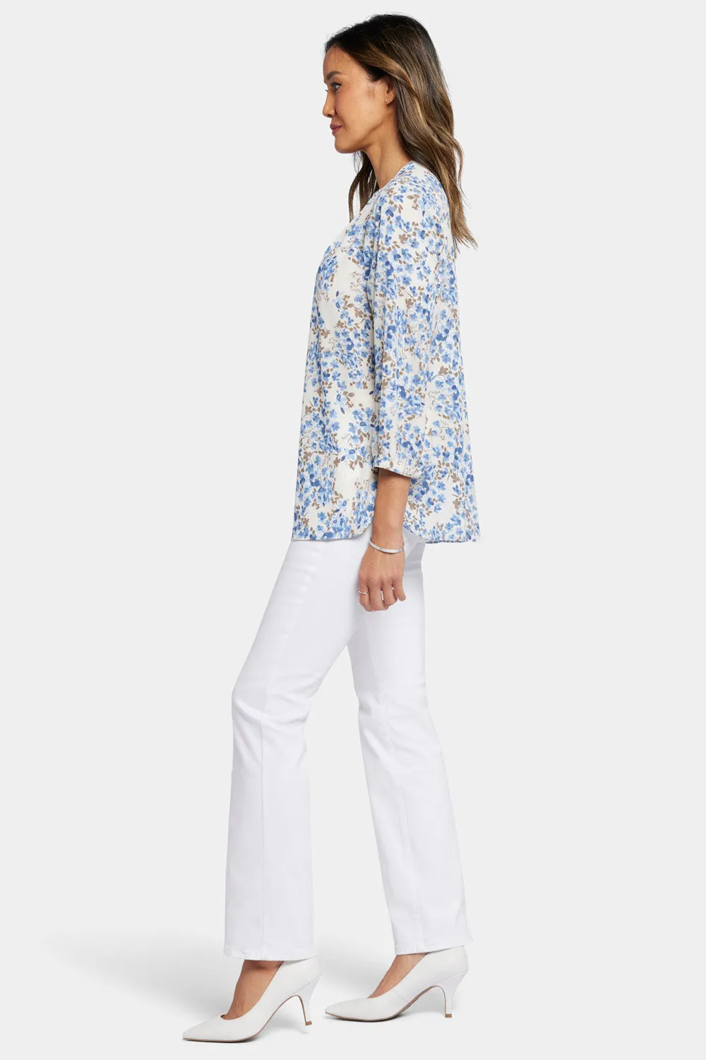 Pintuck Blouse - Blue Dahlia sold by NYDJ product image thumbnail 3