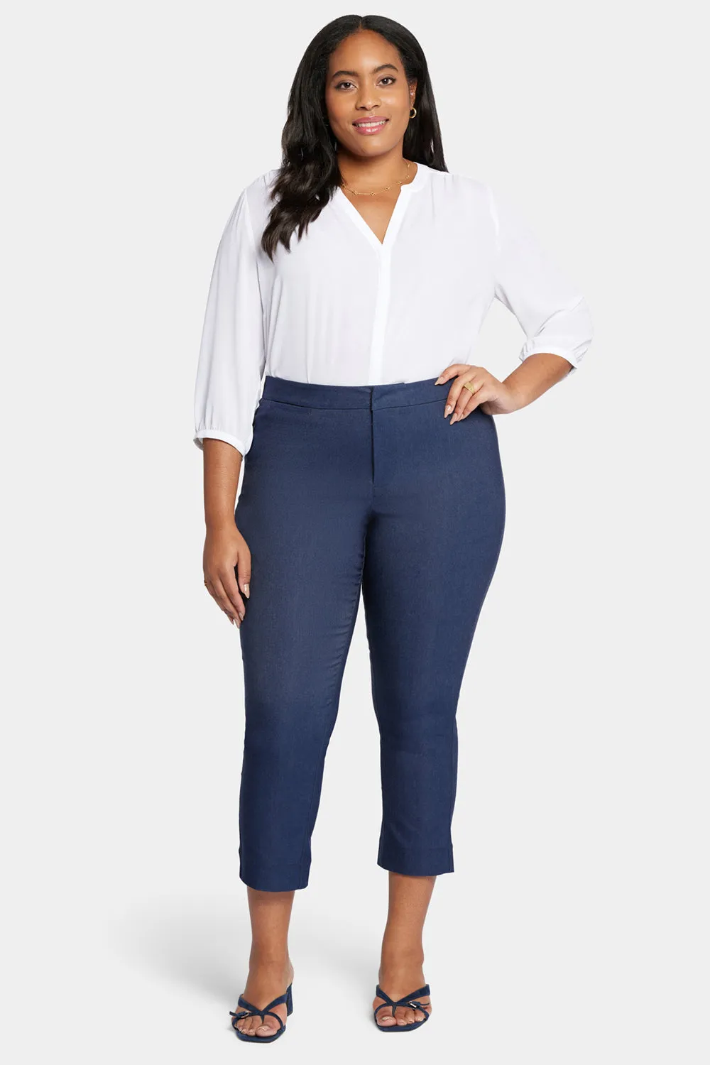 Slim Trouser Ankle Pants In Plus Size - Dark Blue Heather sold by NYDJ product image thumbnail 4