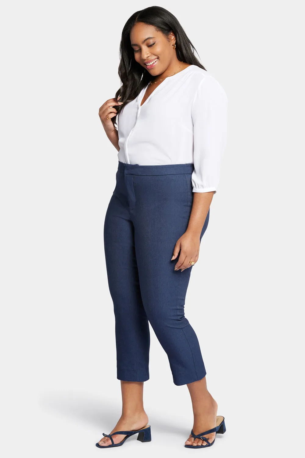 Slim Trouser Ankle Pants In Plus Size - Dark Blue Heather sold by NYDJ product image thumbnail 5