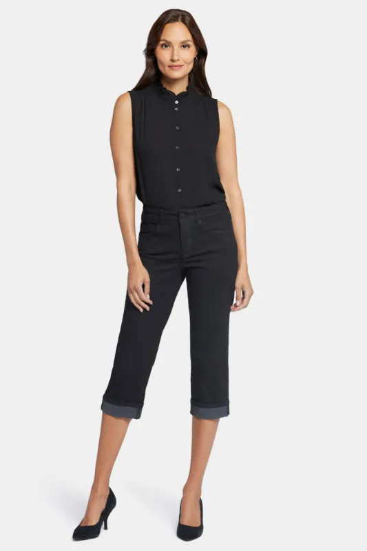 Marilyn Straight Crop Jeans In Petite - Black sold by NYDJ