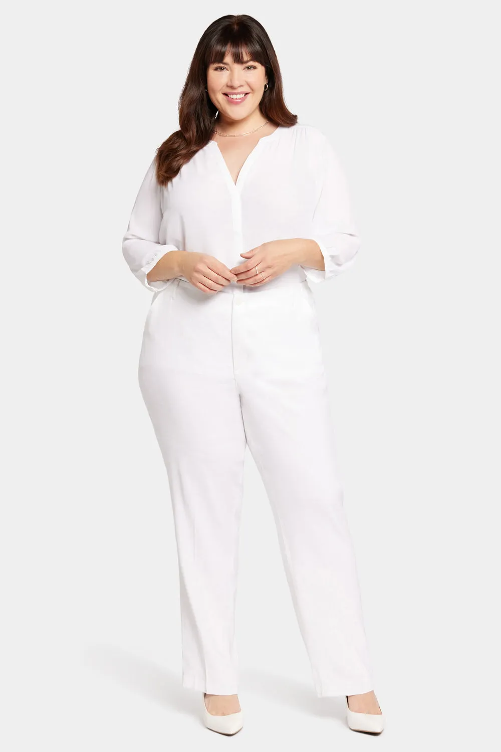 Marilyn Straight Pants In Plus Size - Optic White sold by NYDJ product image thumbnail 4