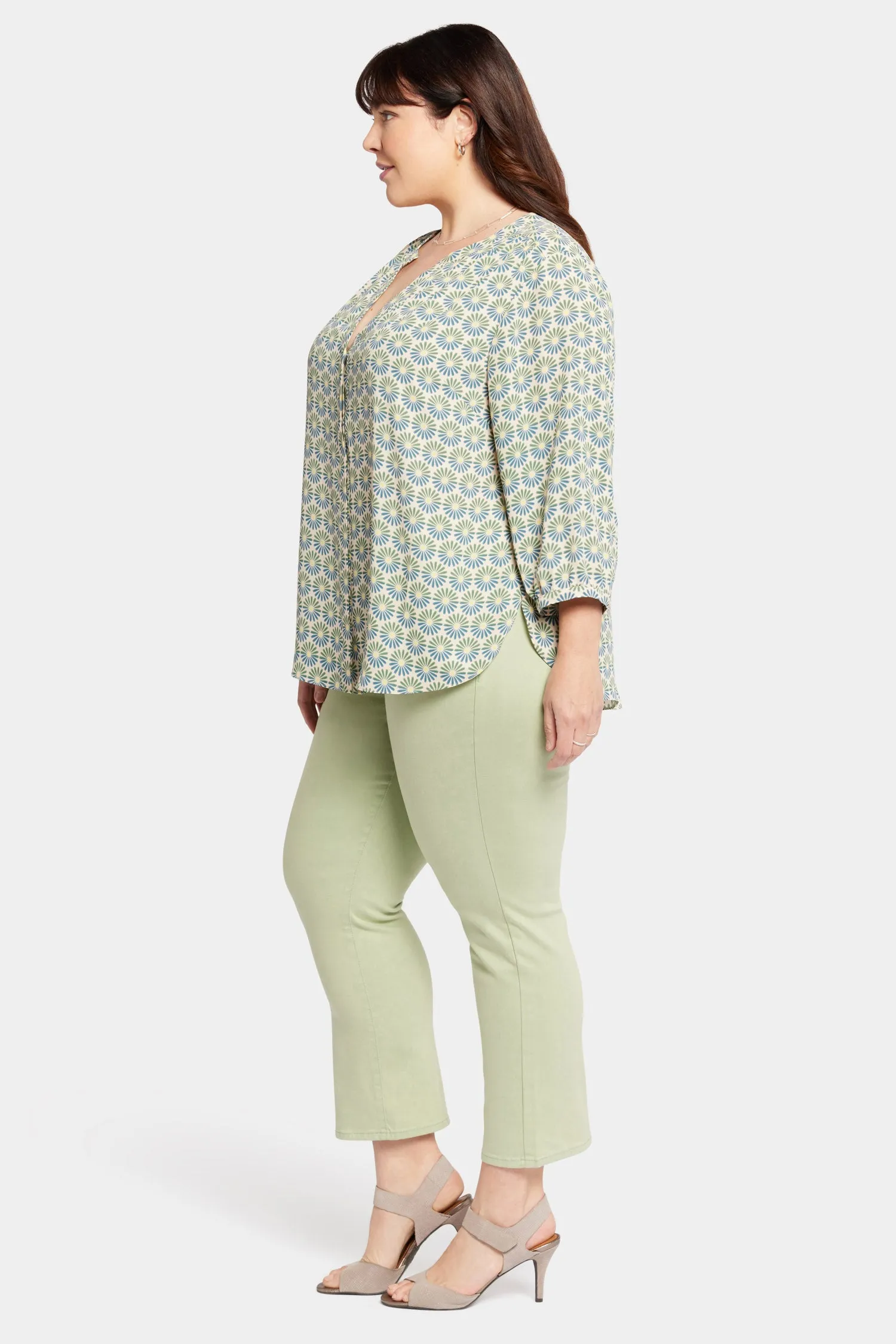 Pintuck Blouse In Plus Size - Blue Blossoms sold by NYDJ product image thumbnail 3