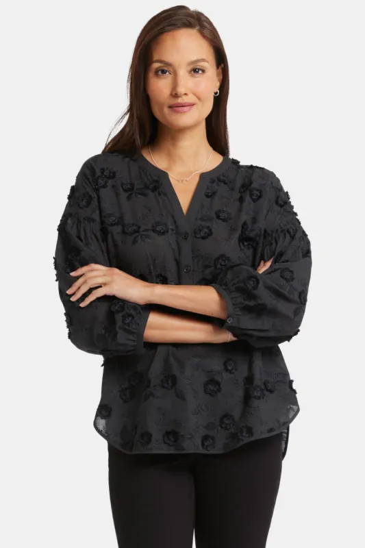 Paulina Peasant Blouse - Black sold by NYDJ