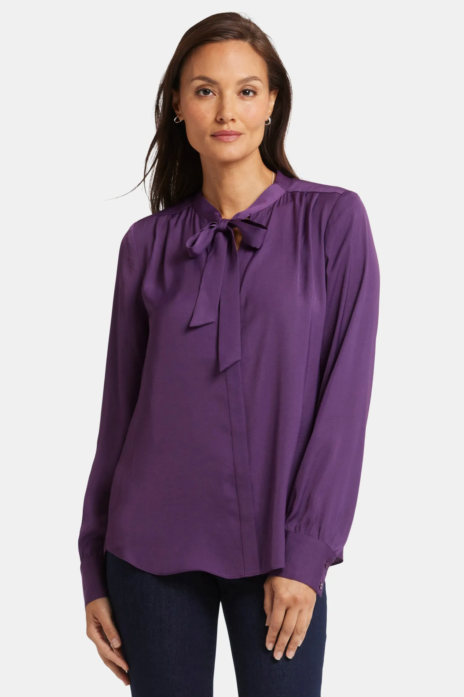 Tie-Neck Blouse - Grape Royale sold by NYDJ product image thumbnail 4
