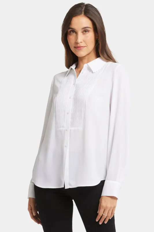 Tuxedo Blouse - Optic White sold by NYDJ