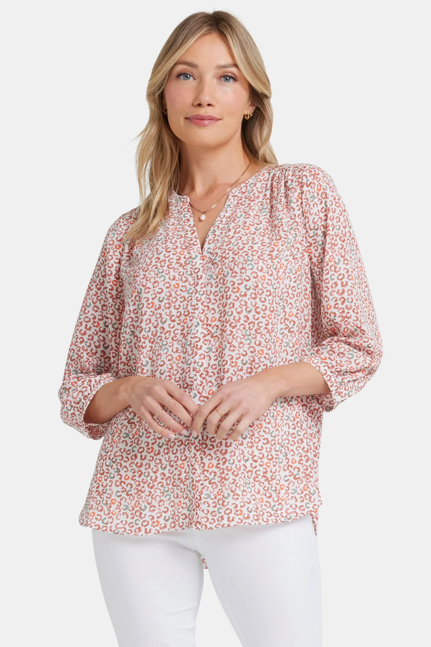 Pintuck Blouse - Copper Cat sold by NYDJ product image thumbnail 4