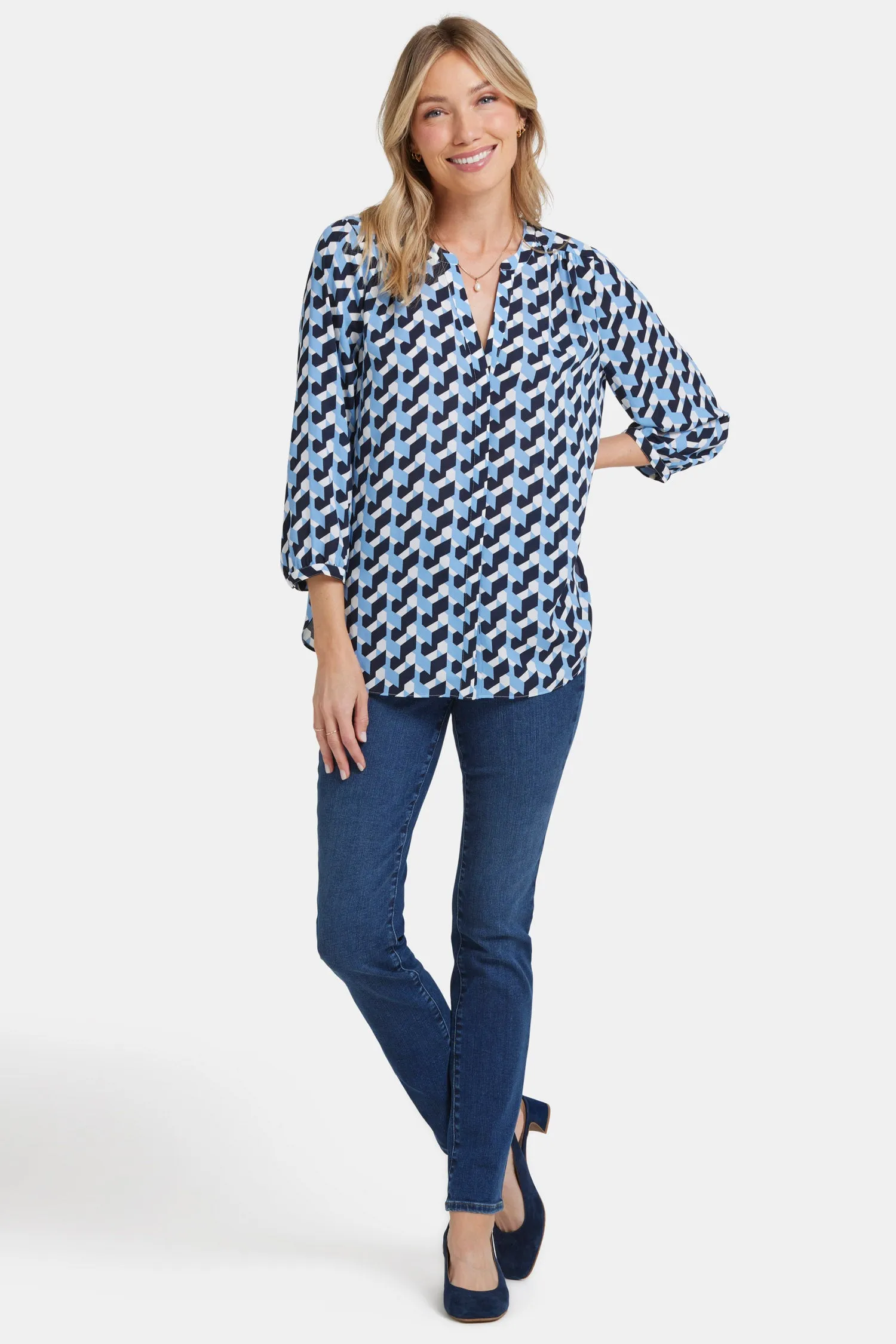 Pintuck Blouse - Vista Geo sold by NYDJ product image thumbnail 5