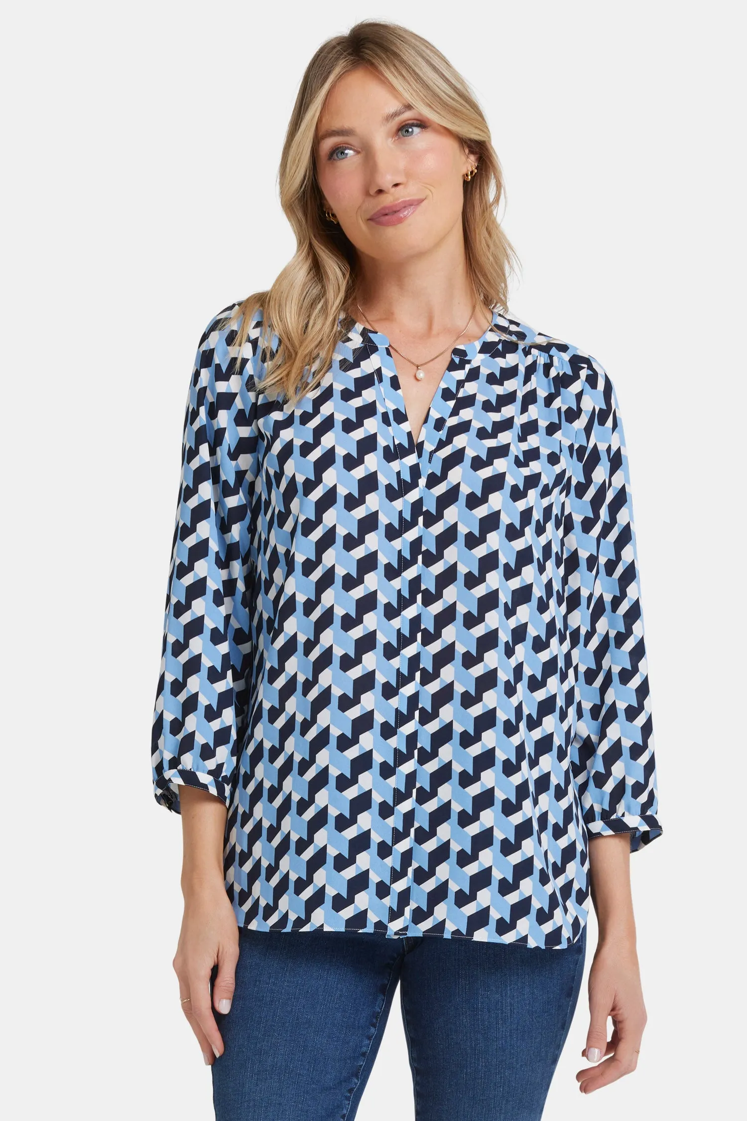 Pintuck Blouse - Vista Geo sold by NYDJ product image thumbnail 4