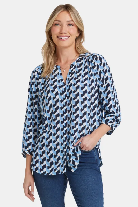 Pintuck Blouse - Vista Geo sold by NYDJ