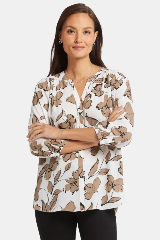 Pintuck Blouse - Lotus Island sold by NYDJ