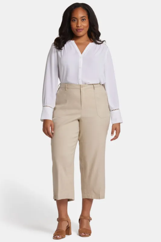 Wide Leg Cargo Capri Pants In Plus Size - Feather sold by NYDJ