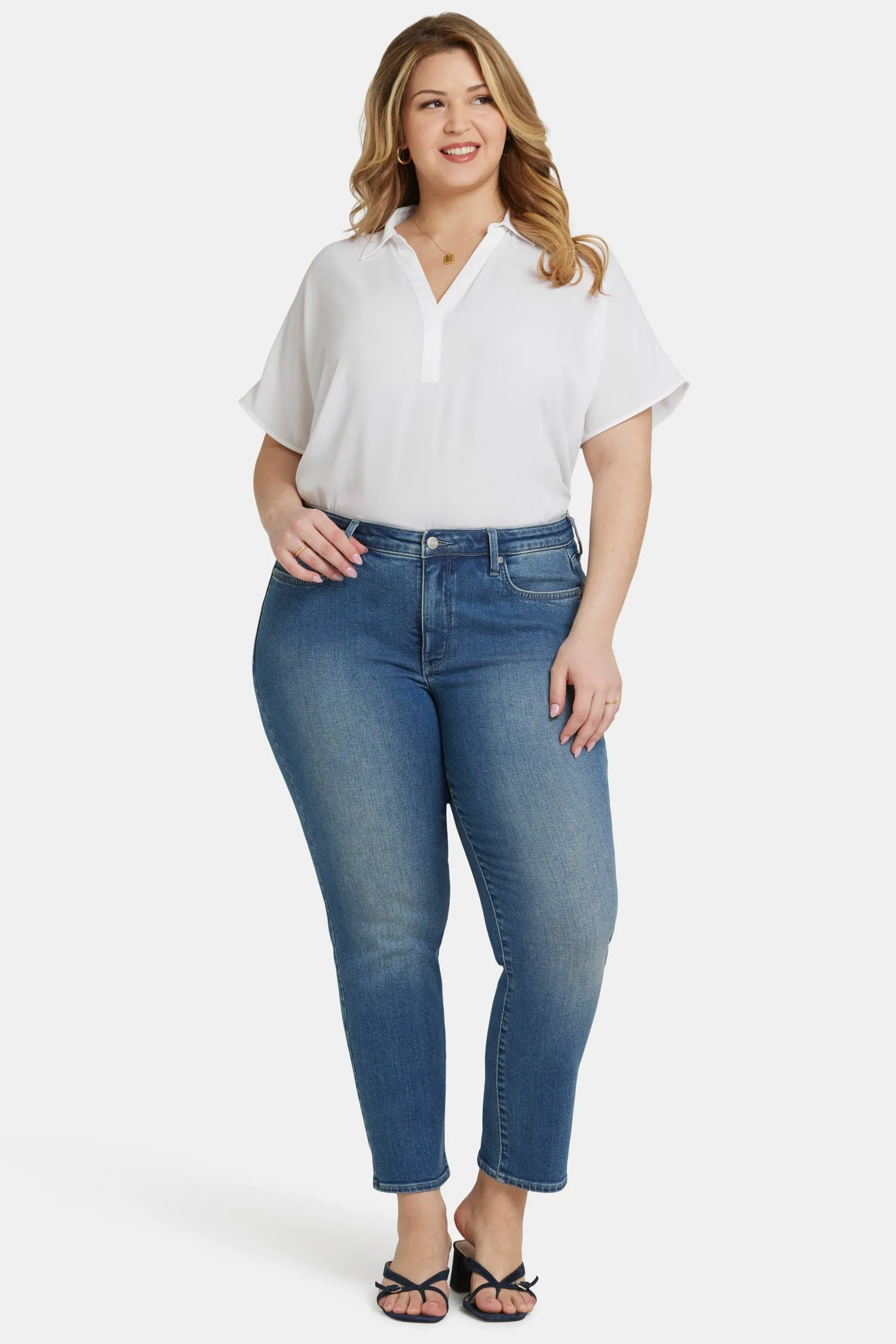 Sheri Slim Ankle Jeans In Plus Size - Clean Horizon sold by NYDJ