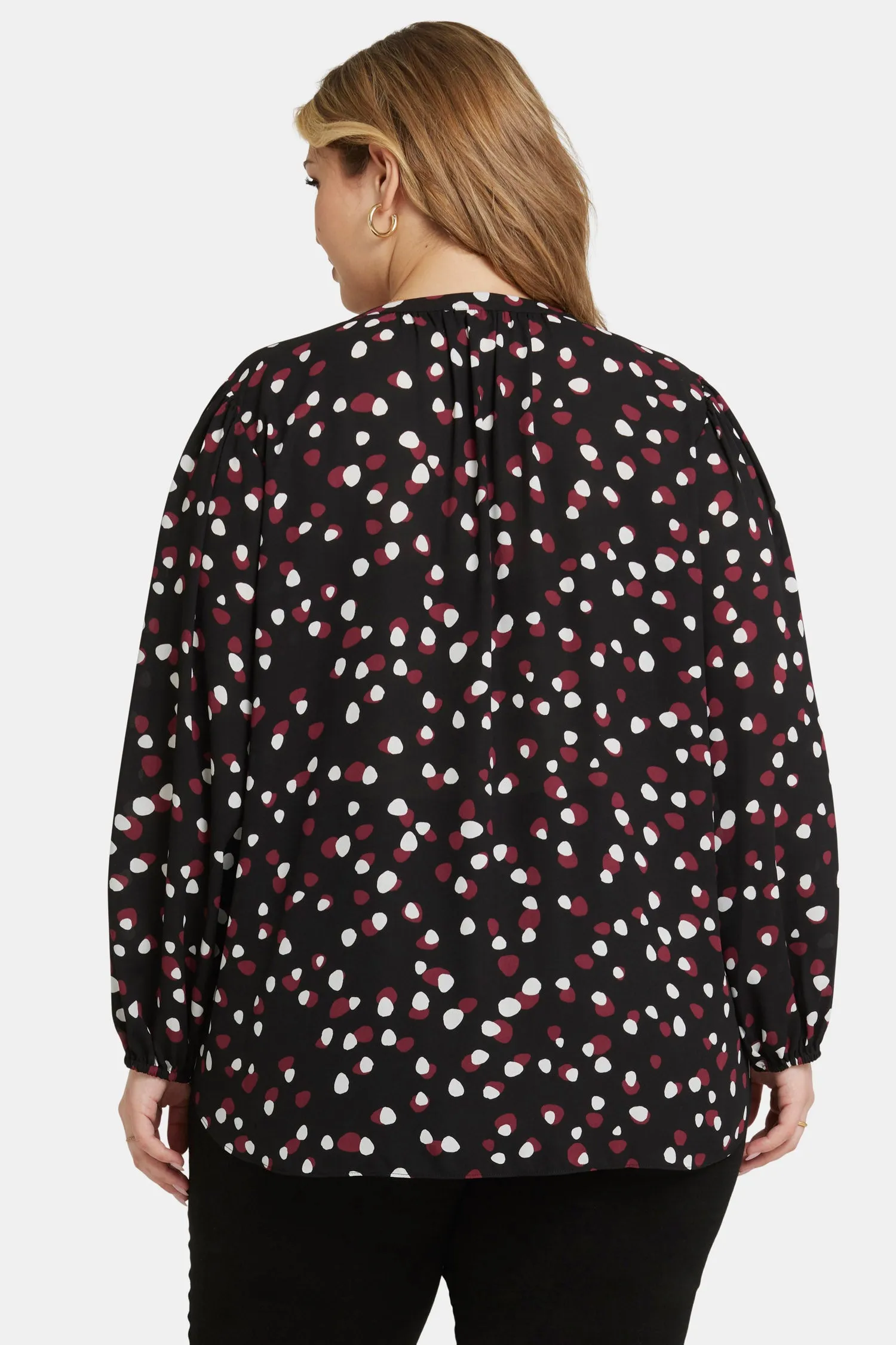 Puff Sleeve Popover Top In Plus Size - Watkins Dot sold by NYDJ product image thumbnail 2