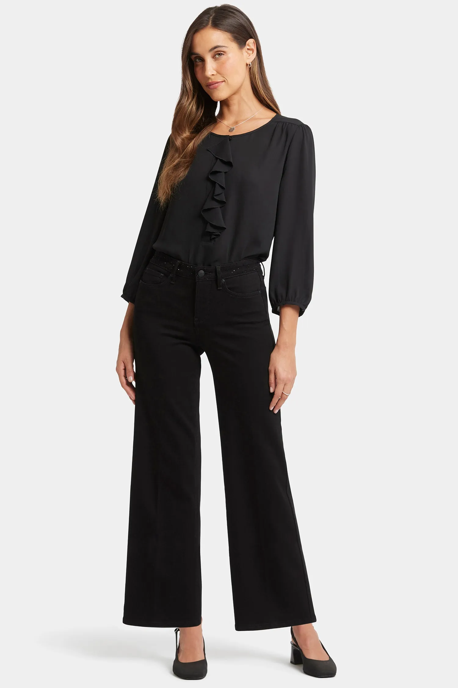 Teresa Wide Leg Jeans - Black Rinse sold by NYDJ