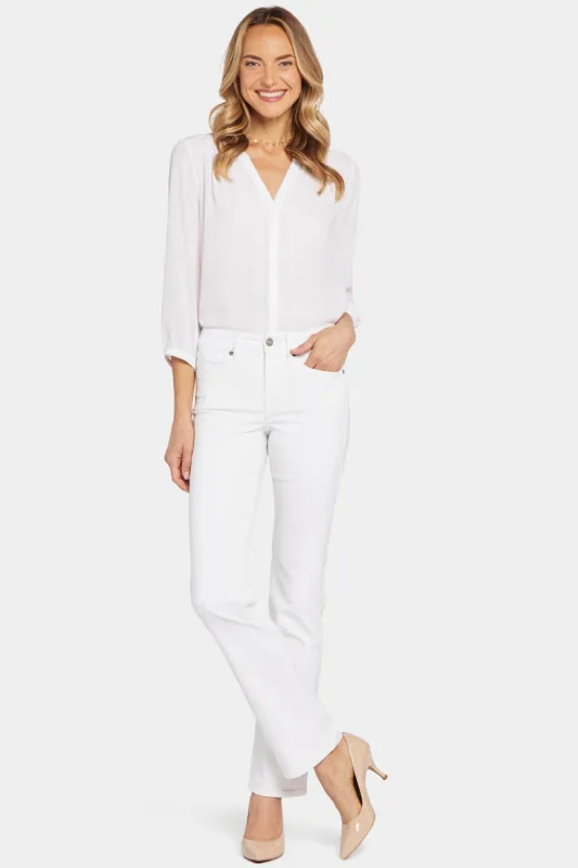 Marilyn Straight Jeans In Long Inseam - Optic White sold by NYDJ