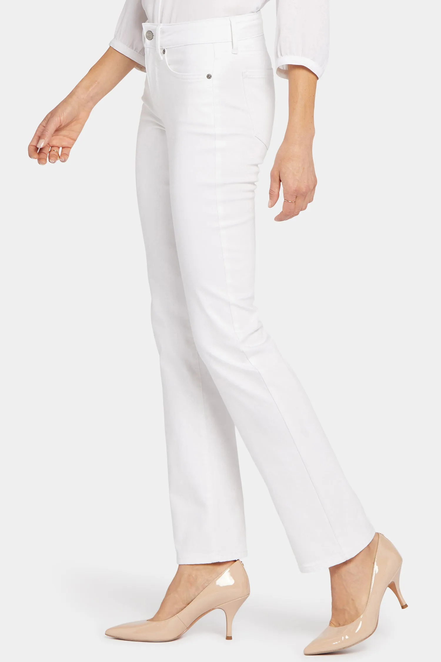 Marilyn Straight Jeans In Long Inseam - Optic White sold by NYDJ product image thumbnail 3