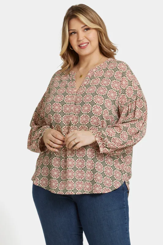 Paulina Peasant Blouse In Plus Size - Georgios Geo sold by NYDJ