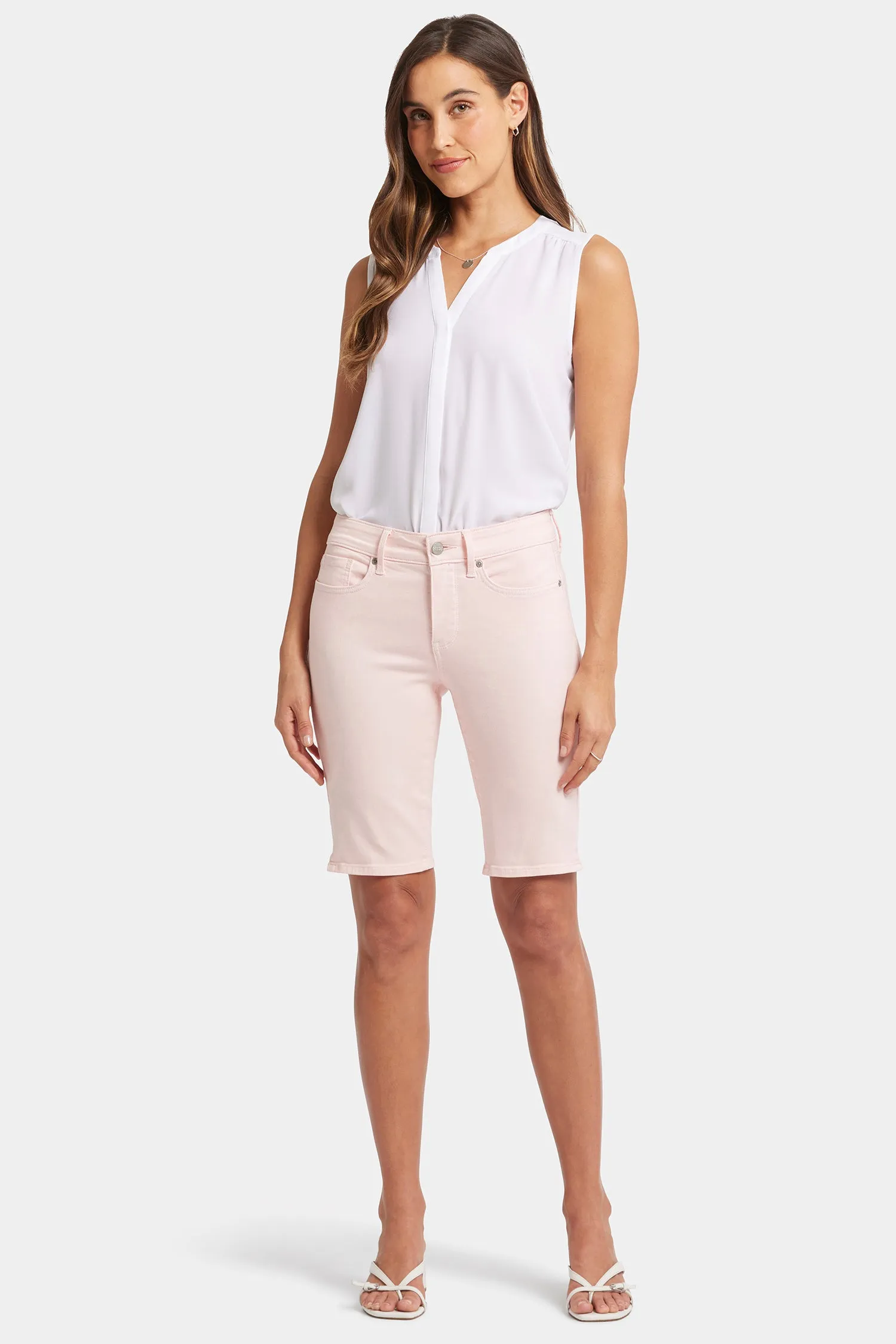 Briella 11 Inch Denim Shorts - Crystal Pink sold by NYDJ