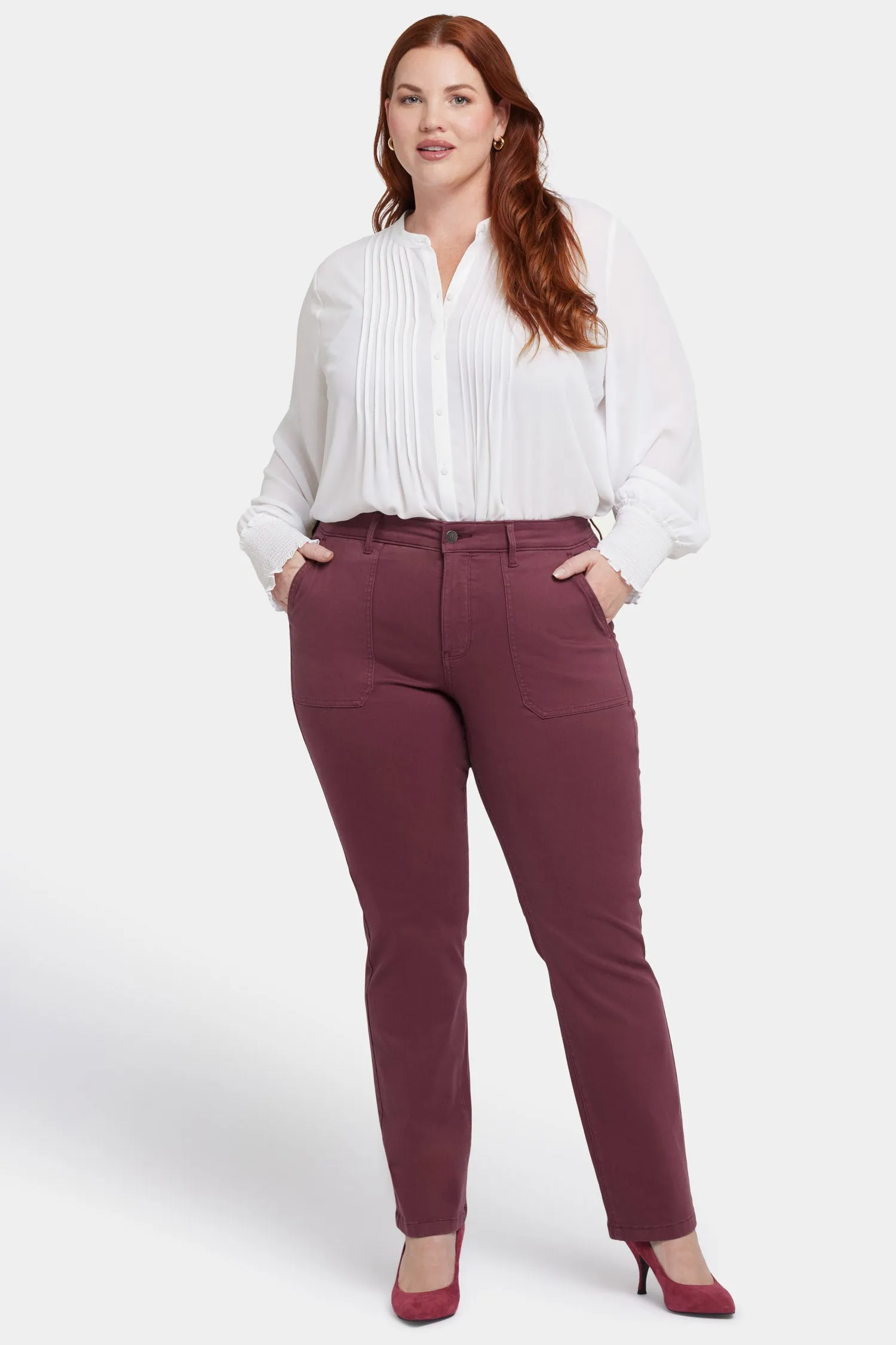 Marilyn Straight Jeans In Plus Size - Dark Cherry sold by NYDJ product image thumbnail 4