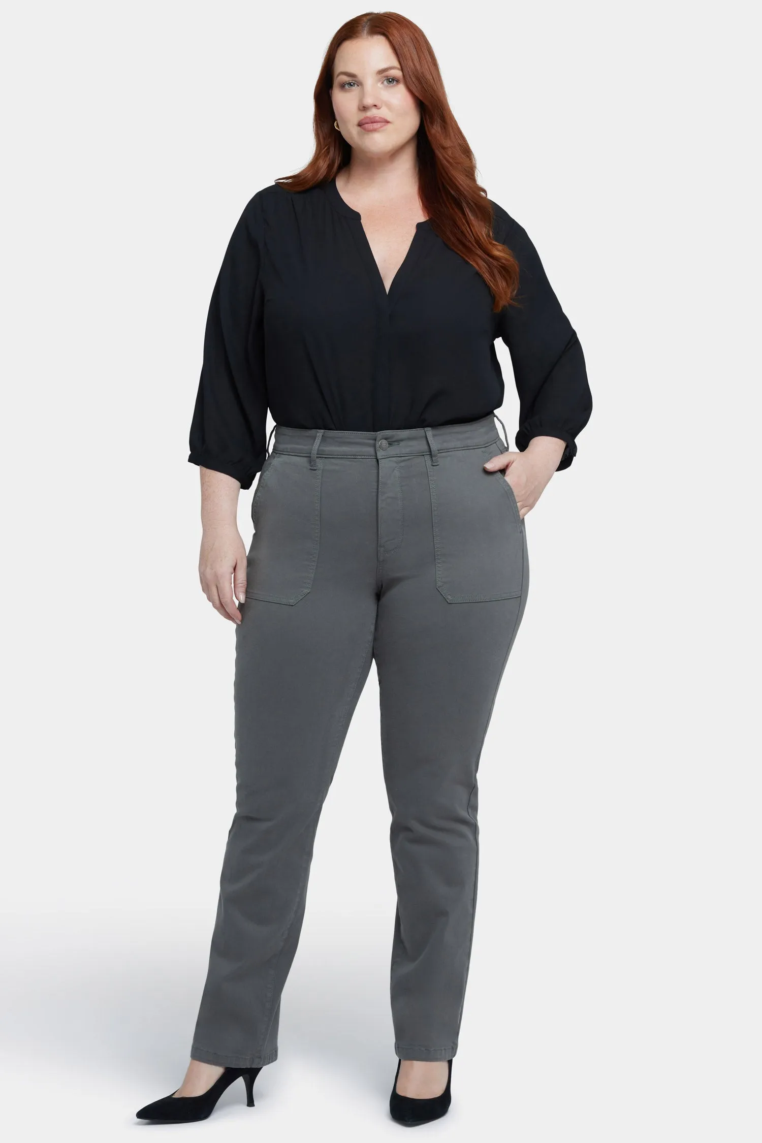 Marilyn Straight Jeans In Plus Size - Vine Leaf sold by NYDJ