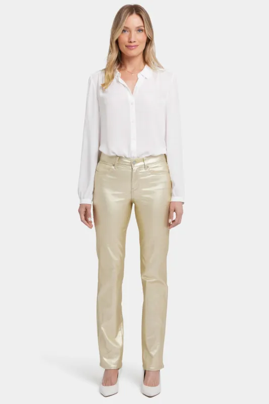Coated Marilyn Straight Jeans - Gold Coated sold by NYDJ