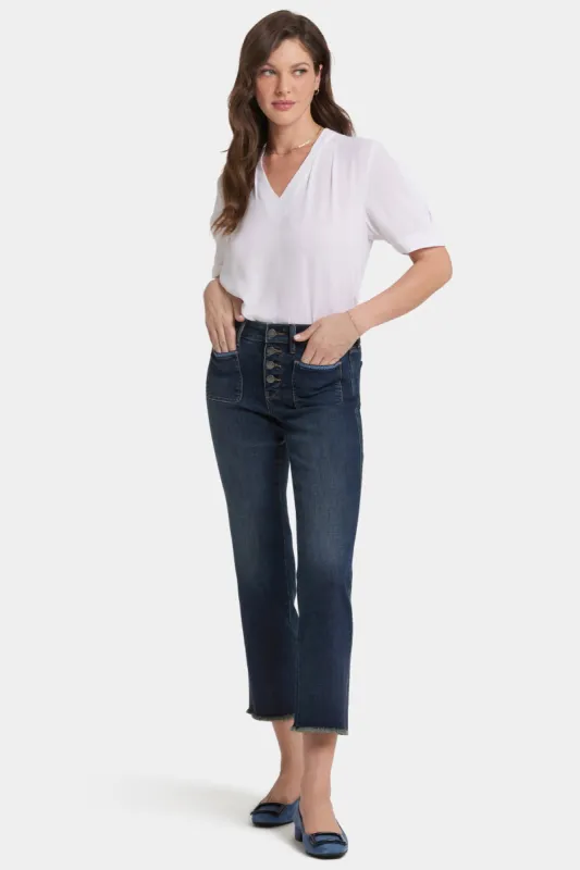 Marilyn Straight Ankle Jeans In Petite - Lotus Gardens sold by NYDJ