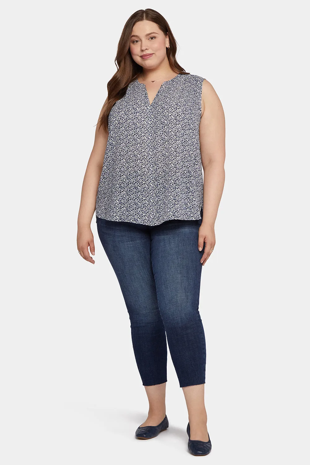 Sleeveless Pintuck Blouse In Plus Size - Lana Flower sold by NYDJ product image thumbnail 3