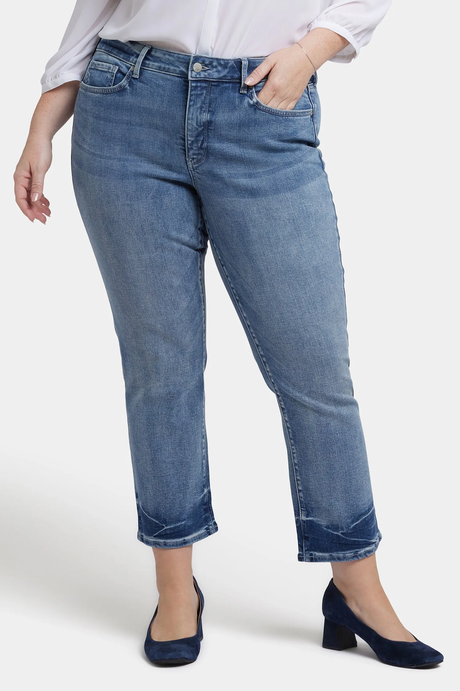 Marilyn Straight Ankle Jeans In Plus Size - Torrent Peak sold by NYDJ product image thumbnail 4