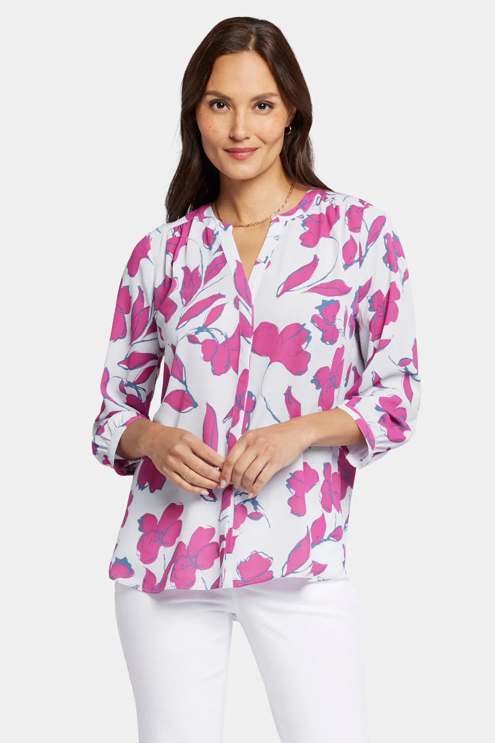 Pintuck Blouse - Ophelia's Orchid sold by NYDJ product image thumbnail 4
