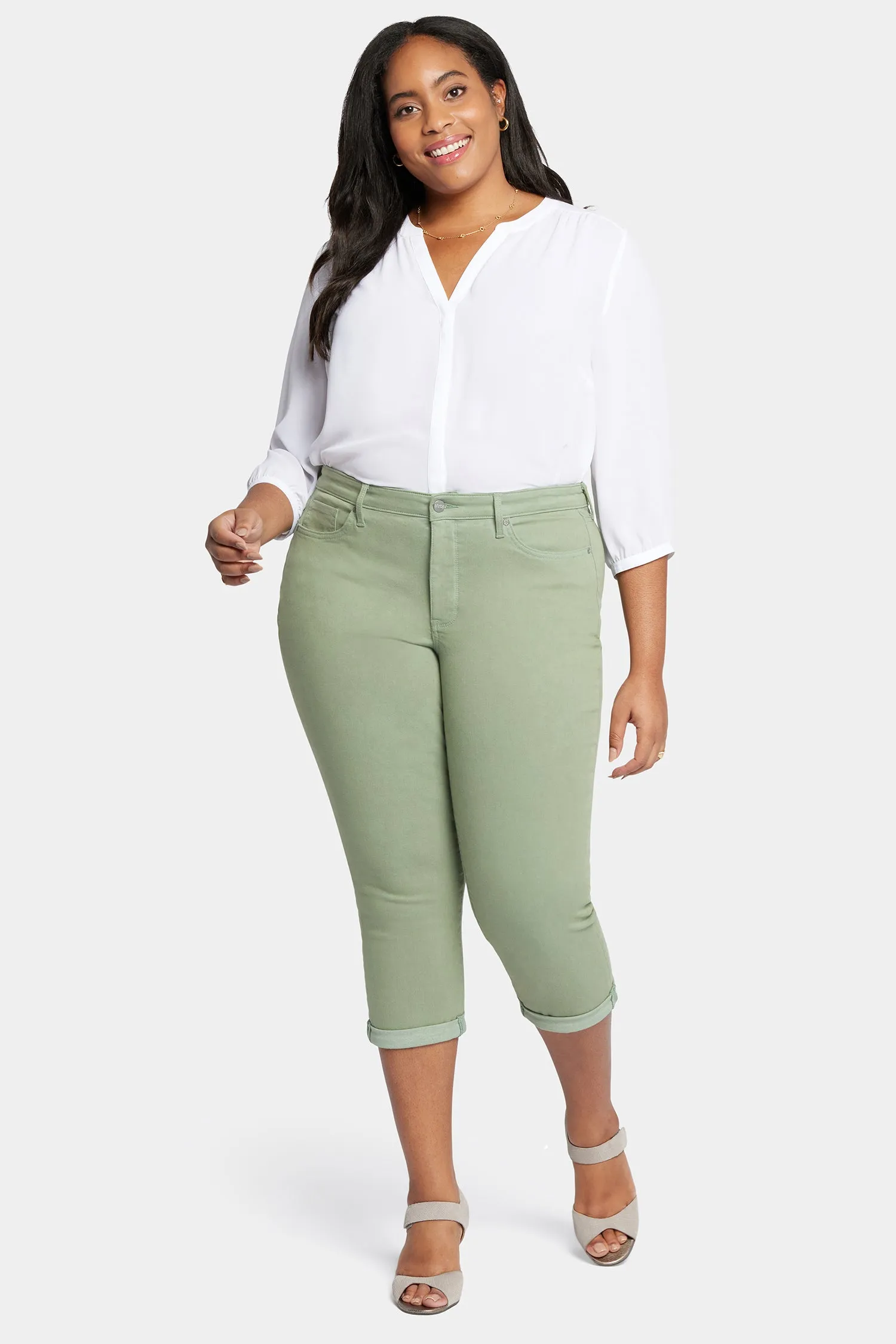 Chloe Skinny Capri Jeans In Plus Size - English Ivy sold by NYDJ