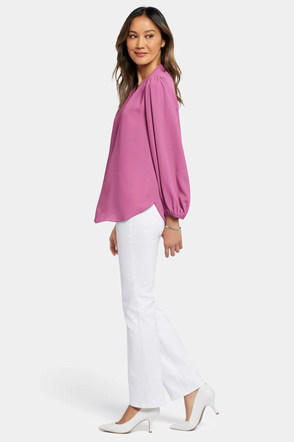 Puff Sleeve Popover Top - Mauve Haze sold by NYDJ product image thumbnail 3