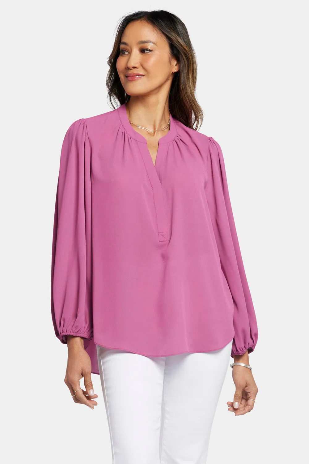 Puff Sleeve Popover Top - Mauve Haze sold by NYDJ product image thumbnail 4