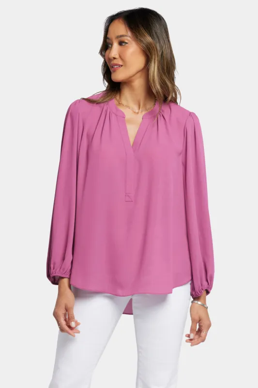 Puff Sleeve Popover Top - Mauve Haze sold by NYDJ
